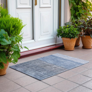 Piper Looms Chantille Geometric ACN1831 Blue Machine Washable Area Rug Scatter Outdoor Lifestyle Image Feature