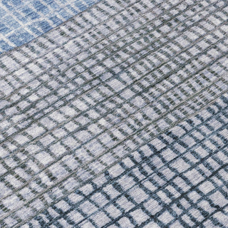 Piper Looms Chantille Geometric ACN1831 Blue Machine Washable Area Rug Swatch Image