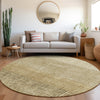 Piper Looms Chantille Geometric ACN1831 Brown Machine Washable Area Rug Round Lifestyle Image Feature