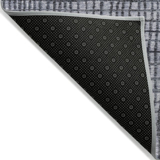 Piper Looms Chantille Geometric ACN1831 Denim Machine Washable Area Rug Backing Image
