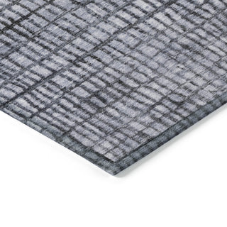 Piper Looms Chantille Geometric ACN1831 Denim Machine Washable Area Rug Corner Image