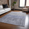 Piper Looms Chantille Geometric ACN1831 Denim Machine Washable Area Rug Lifestyle Image Feature