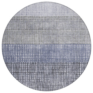 Piper Looms Chantille Geometric ACN1831 Denim Machine Washable Area Rug Round Main Image