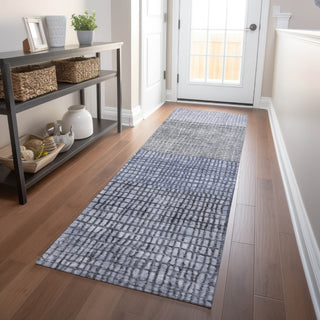 Piper Looms Chantille Geometric ACN1831 Denim Machine Washable Area Rug Runner Lifestyle Image Feature