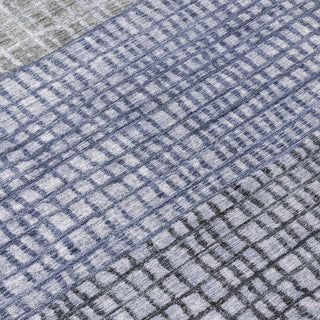 Piper Looms Chantille Geometric ACN1831 Denim Machine Washable Area Rug Swatch Image