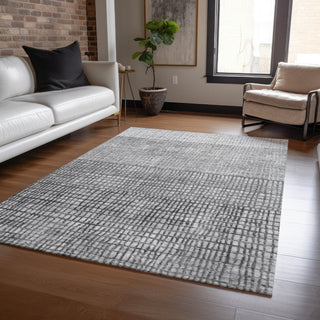 Piper Looms Chantille Geometric ACN1831 Gray Machine Washable Area Rug Lifestyle Image Feature