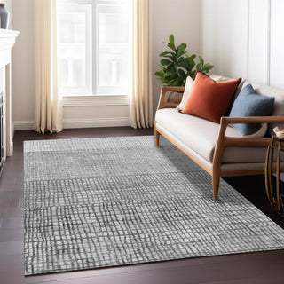 Piper Looms Chantille Geometric ACN1831 Gray Machine Washable Area Rug Lifestyle Image Feature