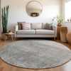 Piper Looms Chantille Geometric ACN1831 Gray Machine Washable Area Rug Round Lifestyle Image Feature