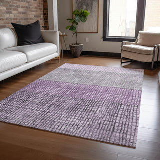 Piper Looms Chantille Geometric ACN1831 Plum Machine Washable Area Rug Lifestyle Image Feature
