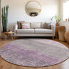 Piper Looms Chantille Geometric ACN1831 Plum Machine Washable Area Rug Round Lifestyle Image Feature
