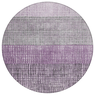 Piper Looms Chantille Geometric ACN1831 Plum Machine Washable Area Rug Round Main Image