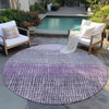 Piper Looms Chantille Geometric ACN1831 Plum Machine Washable Area Rug Round Outdoor Lifestyle Image Feature