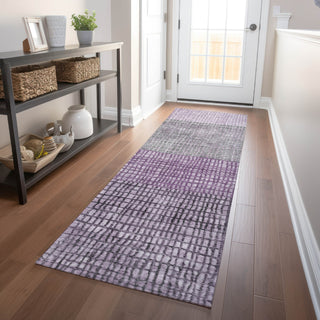 Piper Looms Chantille Geometric ACN1831 Plum Machine Washable Area Rug Runner Lifestyle Image Feature