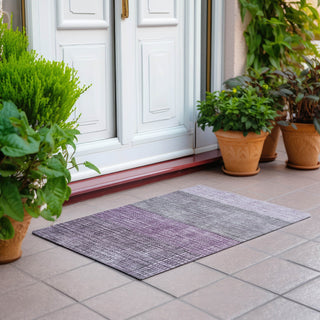 Piper Looms Chantille Geometric ACN1831 Plum Machine Washable Area Rug Scatter Outdoor Lifestyle Image Feature