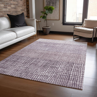 Piper Looms Chantille Geometric ACN1831 Purple Machine Washable Area Rug Lifestyle Image Feature