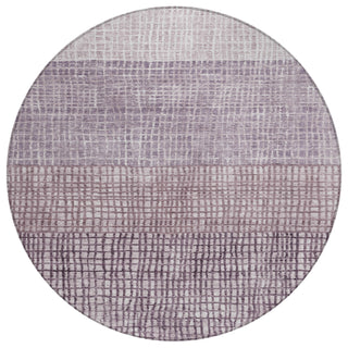Piper Looms Chantille Geometric ACN1831 Purple Machine Washable Area Rug Round Main Image