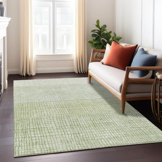 Piper Looms Chantille Geometric ACN1831 Sage Machine Washable Area Rug Lifestyle Image Feature