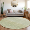 Piper Looms Chantille Geometric ACN1831 Sage Machine Washable Area Rug Round Lifestyle Image Feature