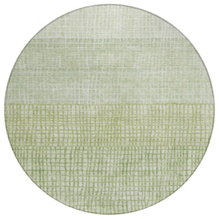 Piper Looms Chantille Geometric ACN1831 Sage Machine Washable Area Rug Round Main Image