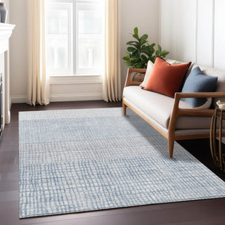 Piper Looms Chantille Geometric ACN1831 Sky Machine Washable Area Rug Lifestyle Image Feature