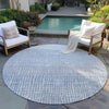 Piper Looms Chantille Geometric ACN1831 Sky Machine Washable Area Rug Round Outdoor Lifestyle Image Feature