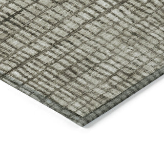 Piper Looms Chantille Geometric ACN1831 Taupe Machine Washable Area Rug Corner Image