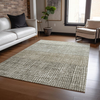 Piper Looms Chantille Geometric ACN1831 Taupe Machine Washable Area Rug Lifestyle Image Feature