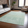 Piper Looms Chantille Geometric ACN1831 Teal Machine Washable Area Rug Lifestyle Image Feature