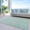 Piper Looms Chantille Geometric ACN1831 Teal Machine Washable Area Rug Outdoor Lifestyle Image Feature