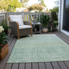 Piper Looms Chantille Geometric ACN1831 Teal Machine Washable Area Rug Outdoor Lifestyle Image Feature