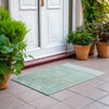 Piper Looms Chantille Geometric ACN1831 Teal Machine Washable Area Rug Scatter Outdoor Lifestyle Image Feature