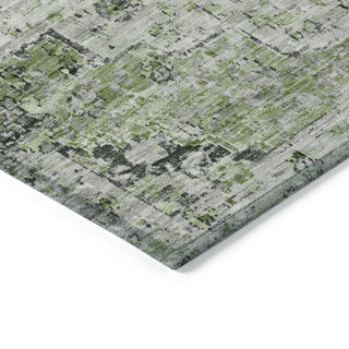 Piper Looms Chantille Global ACN1832 Aloe Machine Washable Area Rug Corner Image