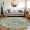 Piper Looms Chantille Global ACN1832 Aloe Machine Washable Area Rug Round Lifestyle Image Feature