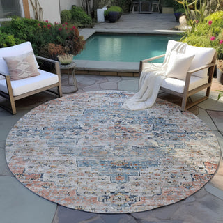 Piper Looms Chantille Global ACN1832 Beige Machine Washable Area Rug Round Outdoor Lifestyle Image Feature