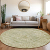 Piper Looms Chantille Global ACN1832 Sage Machine Washable Area Rug Round Lifestyle Image Feature