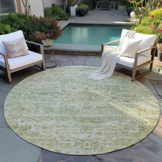 Piper Looms Chantille Global ACN1832 Sage Machine Washable Area Rug Round Outdoor Lifestyle Image Feature