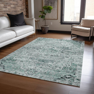 Piper Looms Chantille Global ACN1832 Teal Machine Washable Area Rug Lifestyle Image Feature
