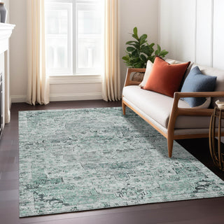 Piper Looms Chantille Global ACN1832 Teal Machine Washable Area Rug Lifestyle Image Feature
