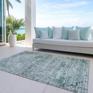 Piper Looms Chantille Global ACN1832 Teal Machine Washable Area Rug Outdoor Lifestyle Image Feature