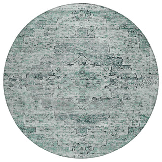 Piper Looms Chantille Global ACN1832 Teal Machine Washable Area Rug Round Main Image
