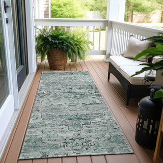 Piper Looms Chantille Global ACN1832 Teal Machine Washable Area Rug Runner Outdoor Lifestyle Image Feature