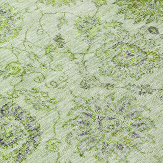 Piper Looms Chantille Damask ACN1833 Aloe Machine Washable Area Rug Swatch Image