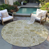Piper Looms Chantille Damask ACN1833 Beige Machine Washable Area Rug Round Outdoor Lifestyle Image Feature