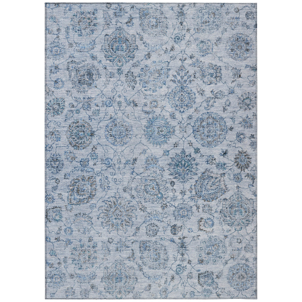 Piper Looms Chantille Damask ACN1833 Blue Machine Washable Area Rug main image