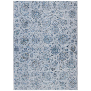 Piper Looms Chantille Damask ACN1833 Blue Machine Washable Area Rug main image