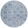 Piper Looms Chantille Damask ACN1833 Blue Machine Washable Area Rug Round Main Image