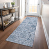 Piper Looms Chantille Damask ACN1833 Blue Machine Washable Area Rug Runner Lifestyle Image Feature