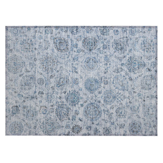 Piper Looms Chantille Damask ACN1833 Blue Machine Washable Area Rug Scatter Main Image
