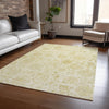 Piper Looms Chantille Damask ACN1833 Gold Machine Washable Area Rug Lifestyle Image Feature