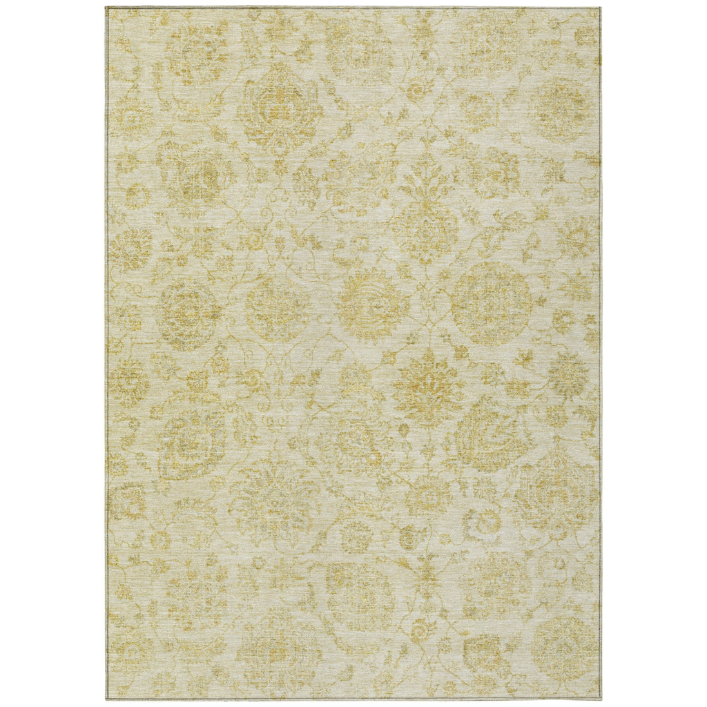 Piper Looms Chantille Damask ACN1833 Gold Machine Washable Area Rug main image